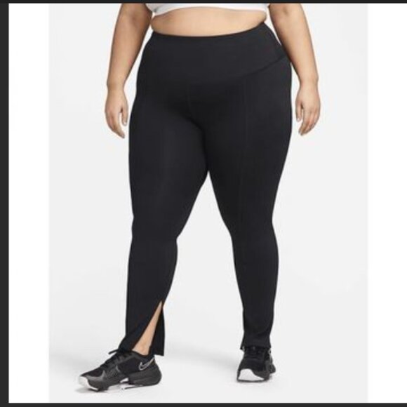 Nike One High-Waisted Full-Length Split-Hem Leggings Plus Size (W, 1X) NWT - Picture 1 of 7
